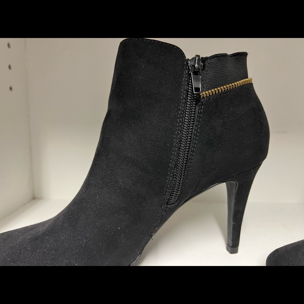 Black suede booties